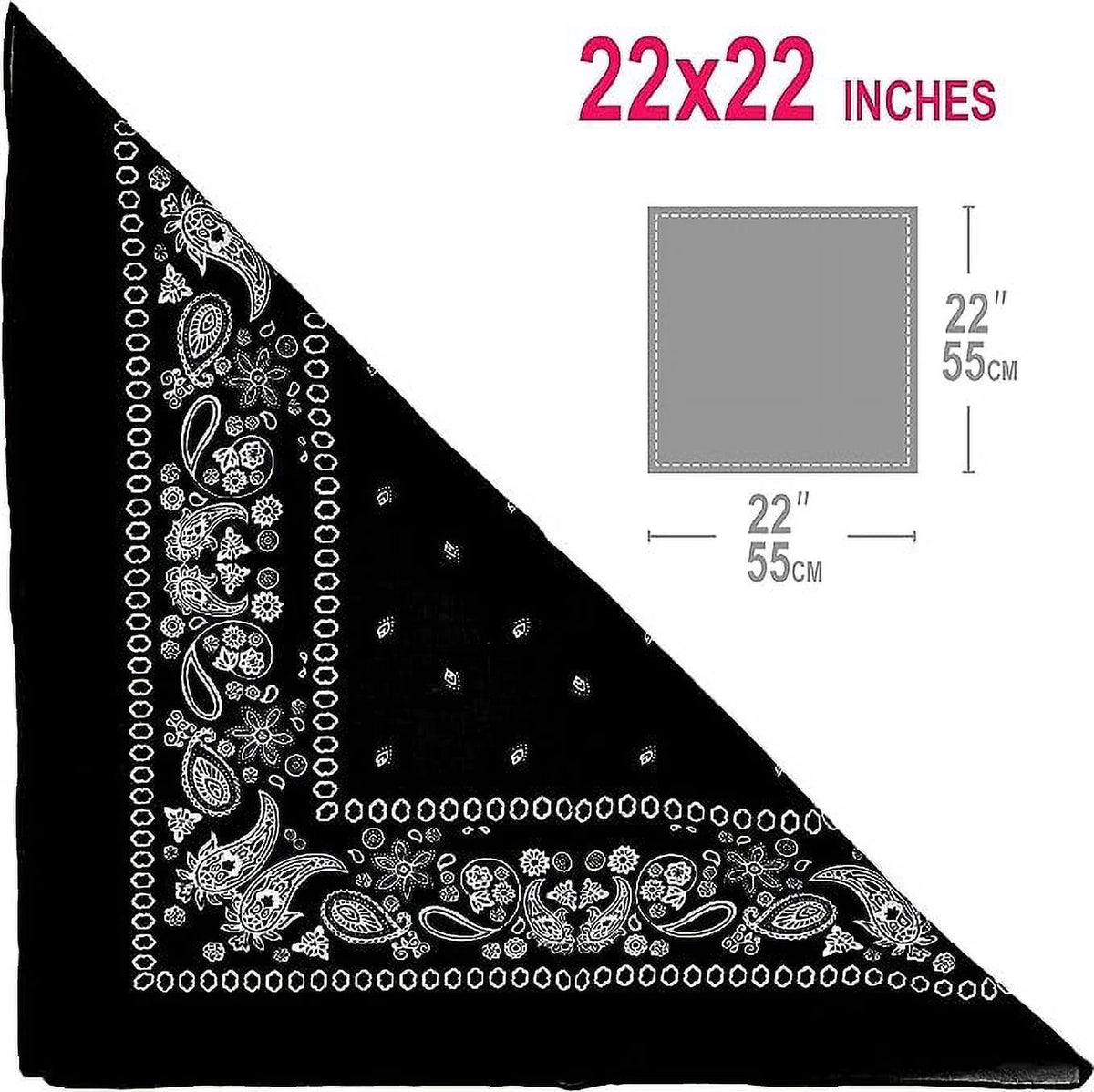 BASICO Bandanas for Men and Women 100% Cotton Bandana