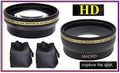 2-Pcs Pro HD Lens Telephoto + Wide Angle for Panasonic Lumix DMC-FZ300 DMC-FZ200