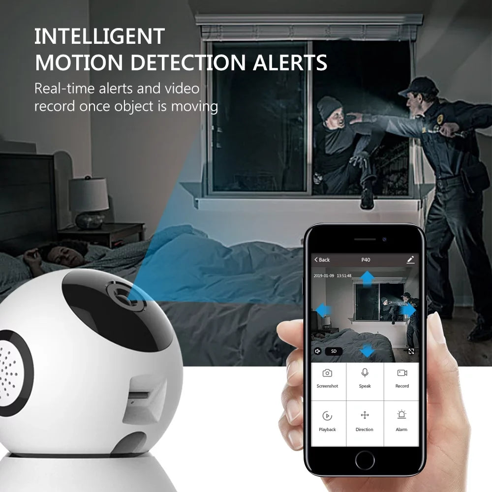 AKASO Security Camera WiFi IP Camera; 1080P FHD Smart Home Surveillance Camera; Baby/Pet Monitor Work with Alexa