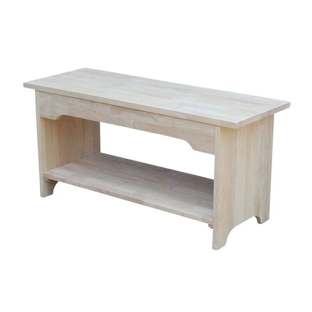 International Concepts Solid Wood Indoor Brookstone Bench - 36" Long; Unfinished