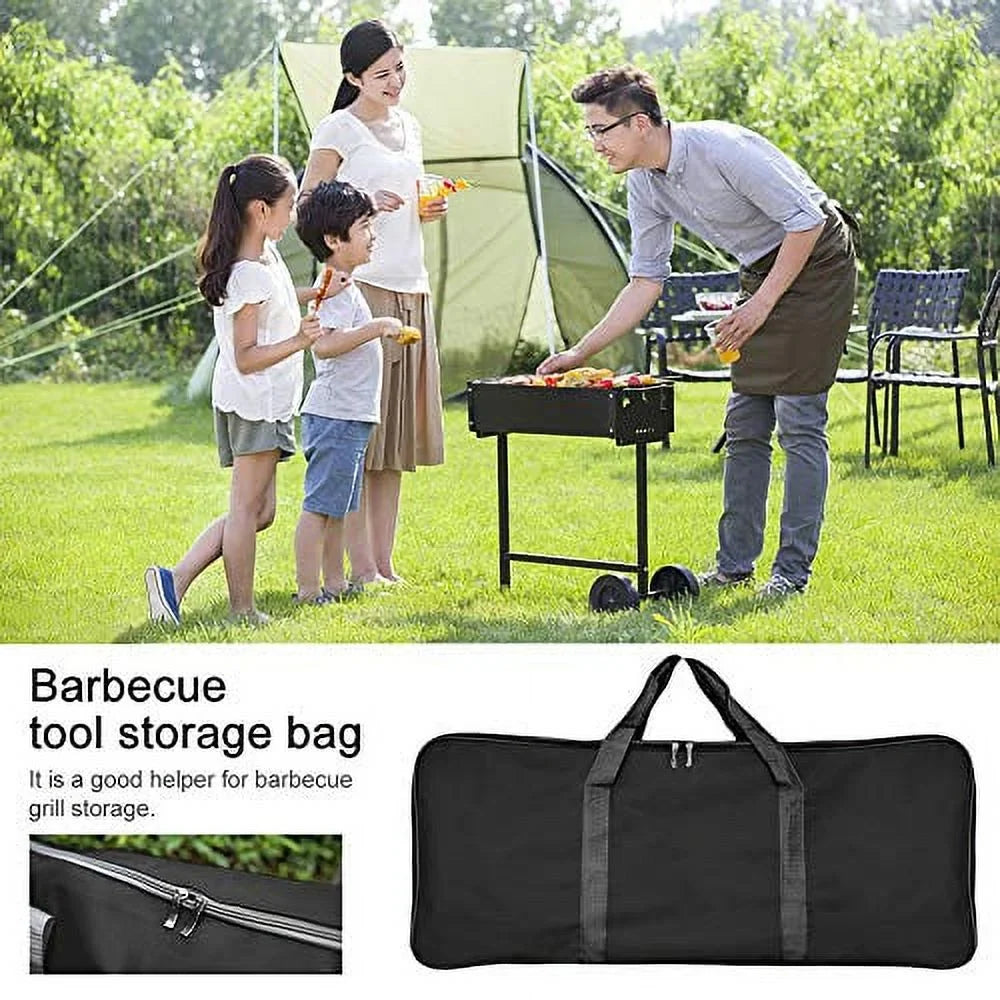 Liquidproof BBQ Tools Carry Bag; Portable BBQ Tool Storage Bag; Thick ; Outdoor BBQ Grill Accessories Bag for Camping Picnic Trip (L 82x20x33cm) (Large)