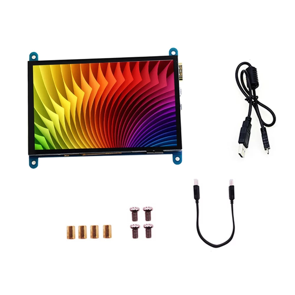 Htovila 5 cm Capacitive Touchscreen Display 800*480 Resolution Small Portable with USB Interface Compatible with Raspberry Pi Educational Tool