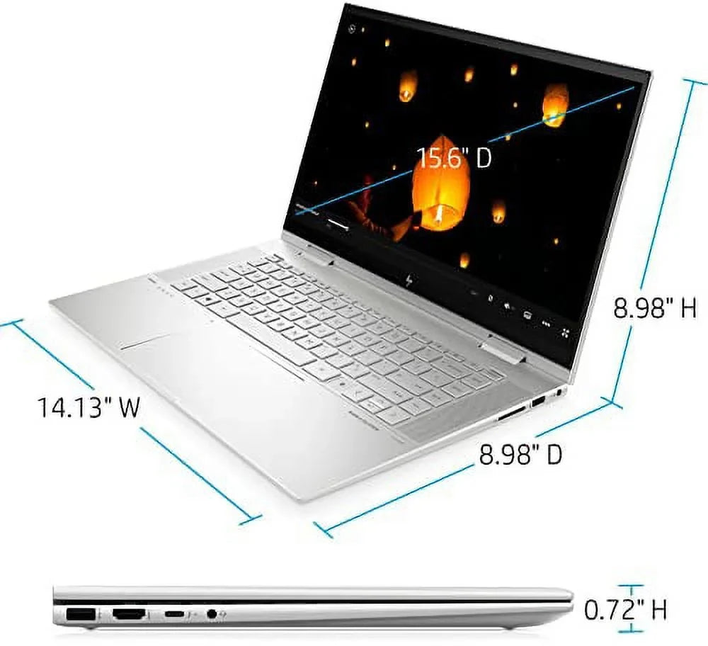 2022 HP Envy X360 15.6" FHD IPS Touchscreen 2-in-1 Laptop 11th Intel Core i7-1195G7 Iris Xe Graphics 24GB DDR4 1TB SSD Thunderbolt 4 WiFi 6 Backlit KB FP Reader Win 11 Home Stylus Pen w/ RATZK 32GB