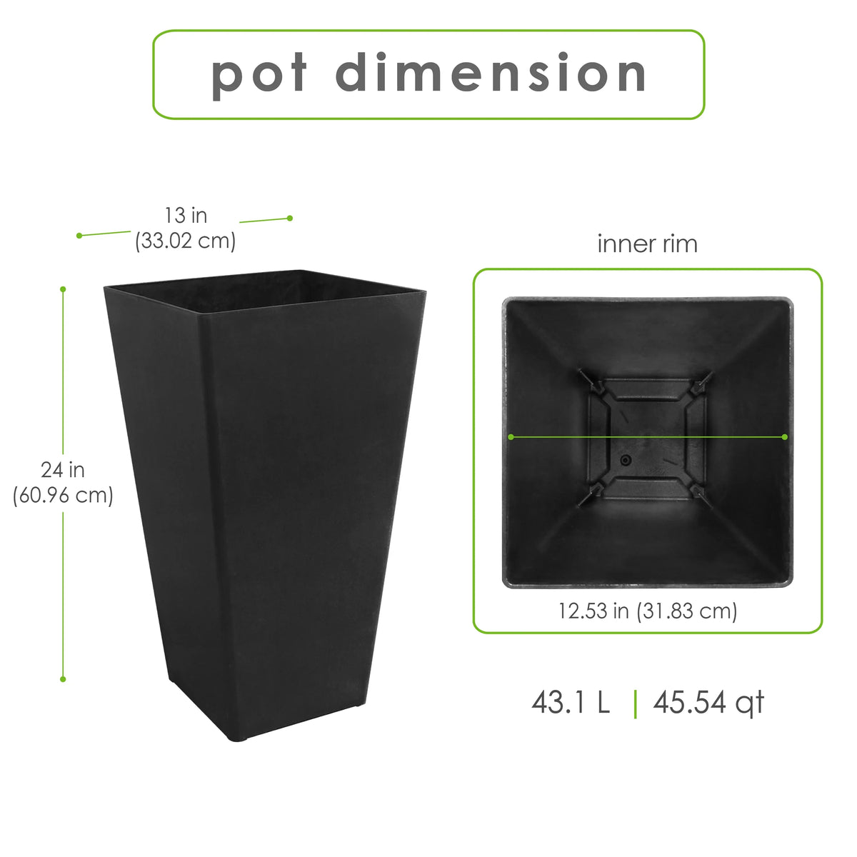Multy Home 24’’ Avondale Planter Slate