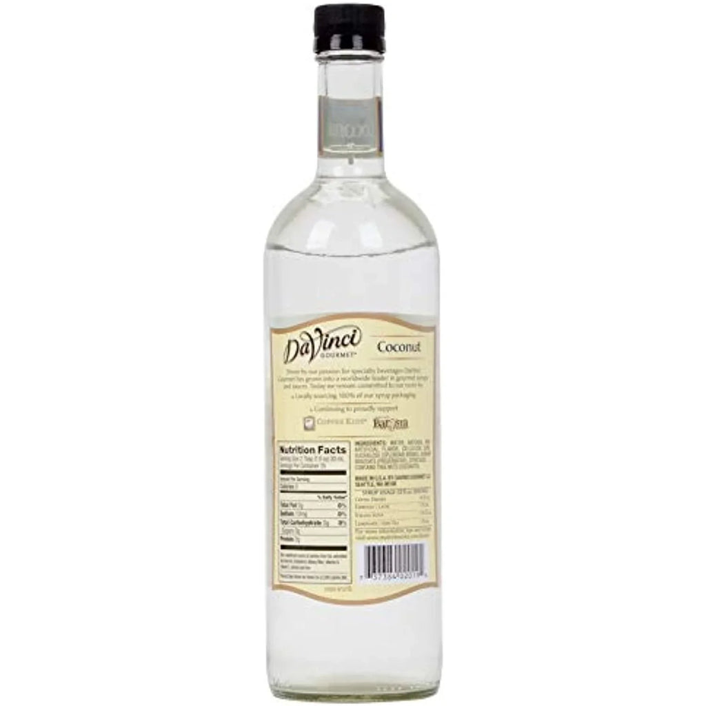 Davinci Gourmet Sugar Free Coconut Syrup; 750 Ml Plastic Bottle