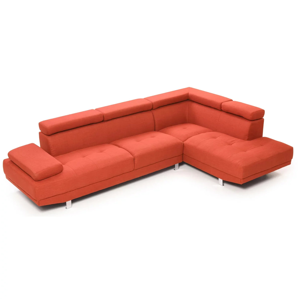 Homestock Contemporary Cool G444-SC Sectional ( 2 Boxes) ; Orange