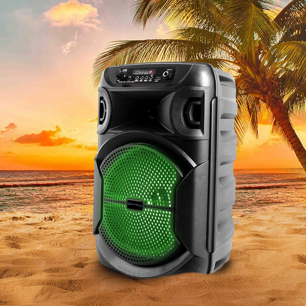 8 cm Portable 500 Watts Bluetooth Speaker W/Woofer & Tweeter W/Digital Processing; XLR To 1/4" For Karaoke (Black; Speaker)