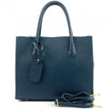 Italian Artisan Stella Handcrafted Leather Tote Handbag; Dark Turquoise - Medium