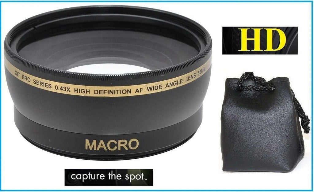 2-Pcs Pro HD Lens Telephoto + Wide Angle for Panasonic Lumix DMC-FZ300 DMC-FZ200