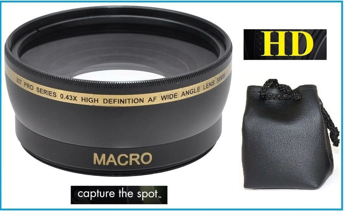 2-Pcs Pro HD Lens Telephoto + Wide Angle for Panasonic Lumix DMC-FZ300 DMC-FZ200
