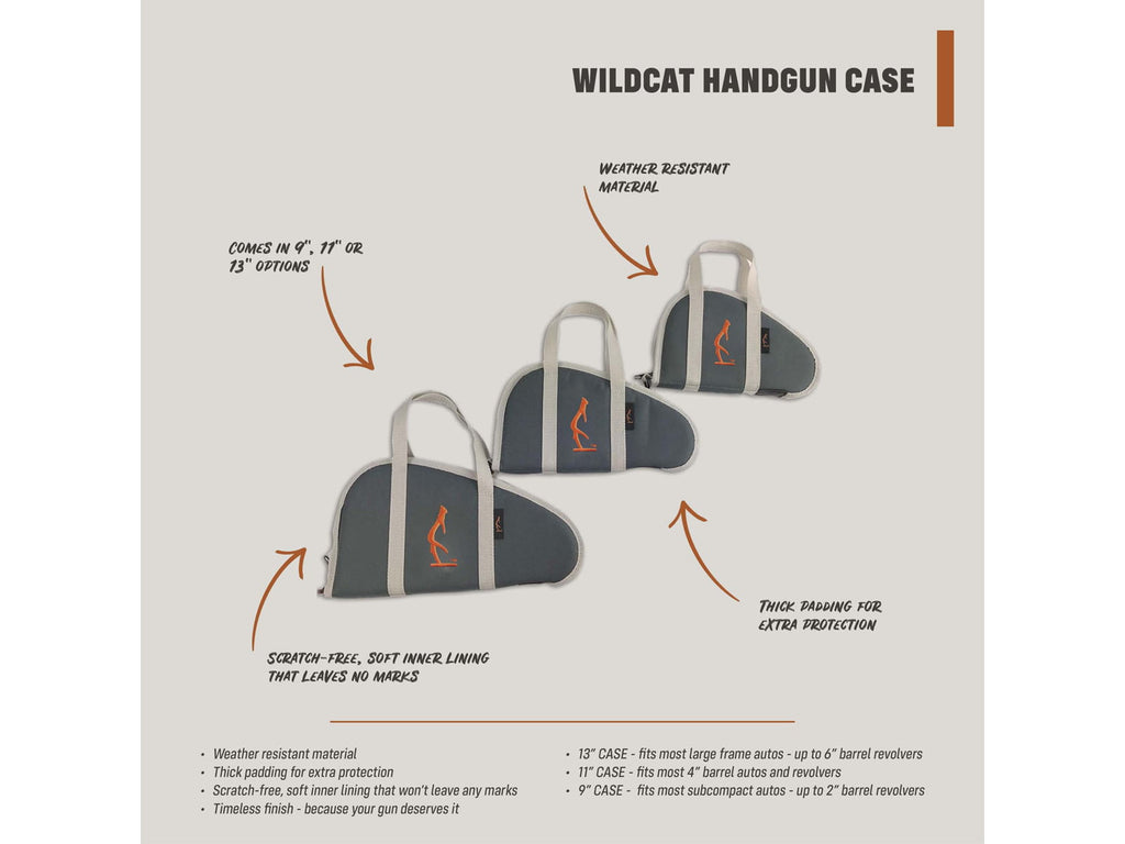 HALF RACK Wildcat Handgun Case; Dark Grey/Light Grey/Orange; Small