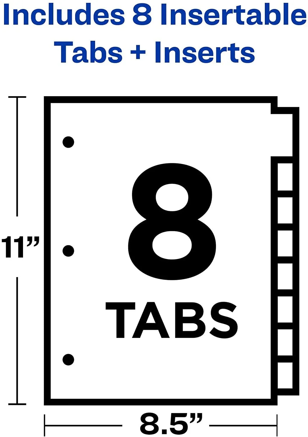 Avery Big Tab Insertable Plastic Dividers; 8 Multicolor Tabs; Case Pack of 24 Sets 11901