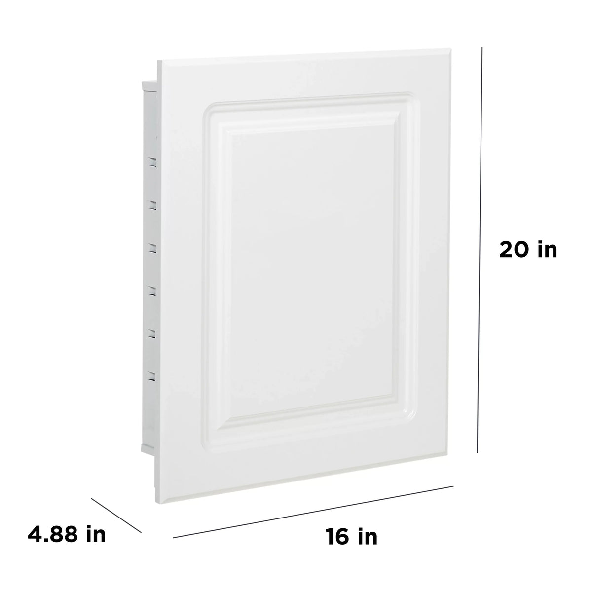 American Pride Recess-Mount Medicine Cabinet; 16 x 20 in.; Rectangle; with Raised Panel Door; White