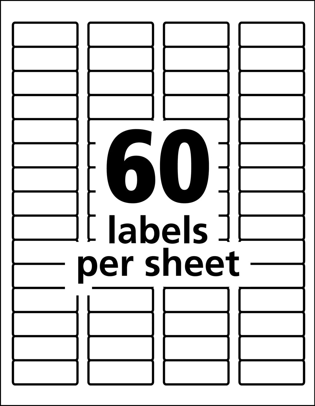 Avery Durable ID Labels; TrueBlock Technology; Permanent Adhesive; 2/3" x 1-3/4"; 3;000 Labels (61533)