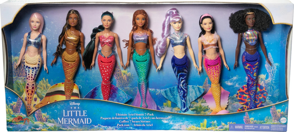 Disney The Little Mermaid Ultimate Ariel Sisters Doll 7-Pack; Set with 7 Fashion Mermaid Dolls