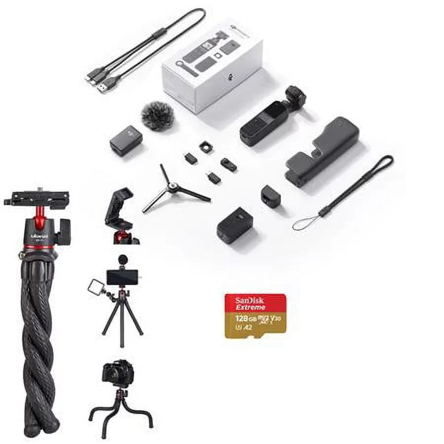 Pocket 2 Gimbal Camera Creator Combo - Bundle with 128GB microSD Card; Flexible Tripod
