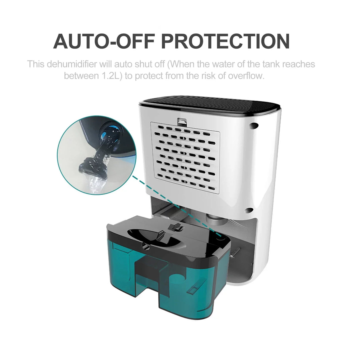 Efficient Dehumidifier for Home Basements Auto off Protection; 215 Sq. Ft Coverage