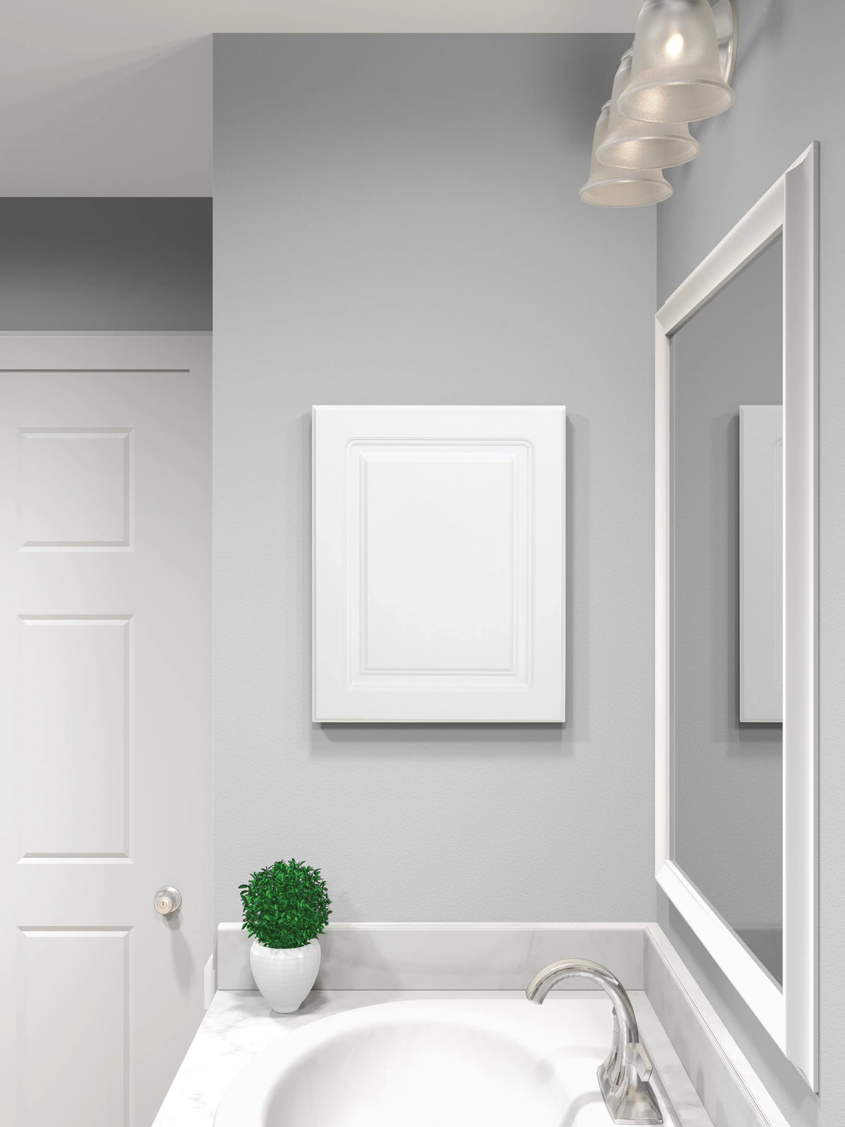 American Pride Recess-Mount Medicine Cabinet; 16 x 20 in.; Rectangle; with Raised Panel Door; White