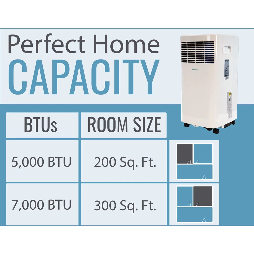 Keystone 5;000 BTU 115V Portable Air Conditioner with I Sense Remote Control for a Room up to 250 Sq. Ft.