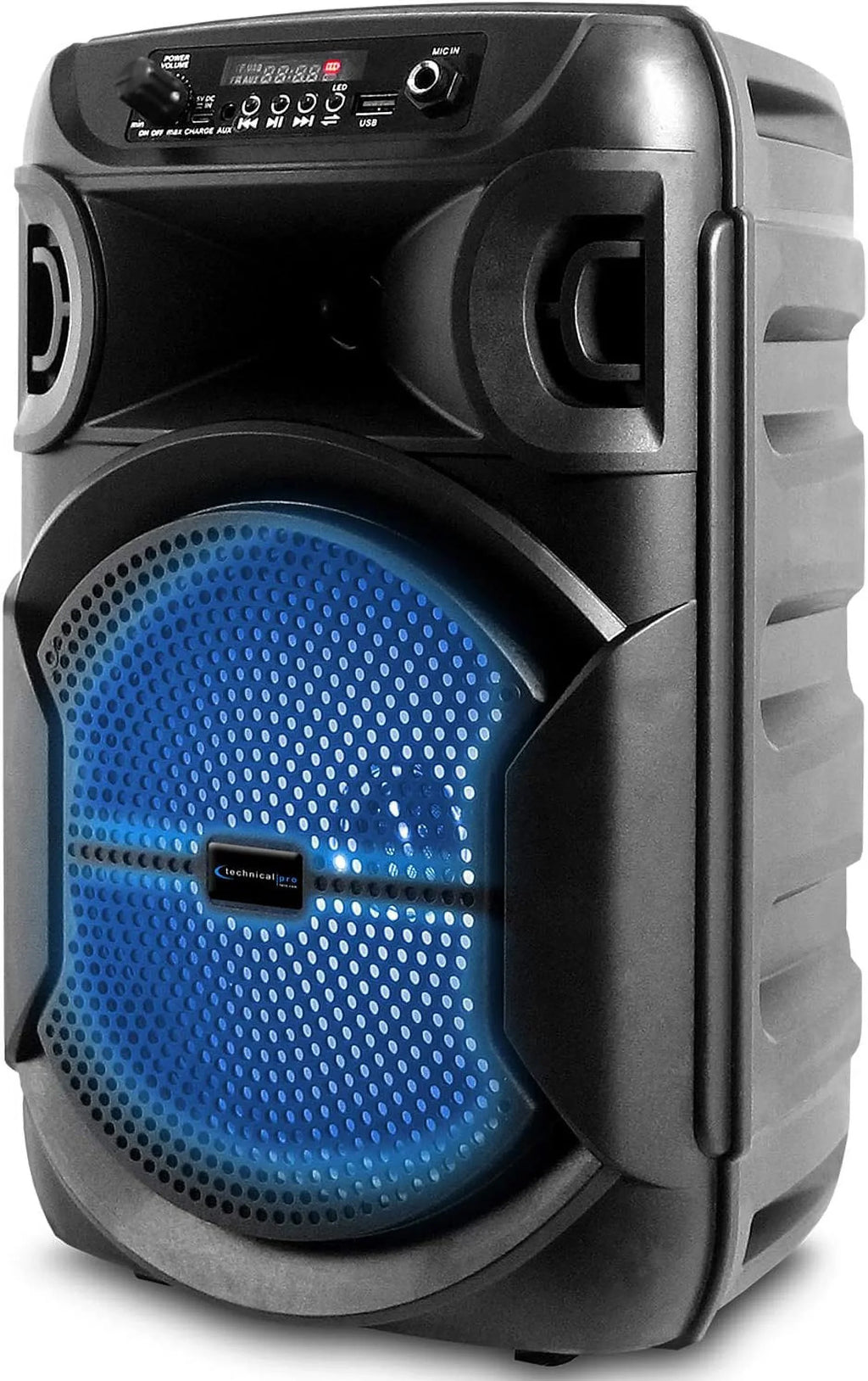 8 cm Portable 500 Watts Bluetooth Speaker W/Woofer & Tweeter W/Digital Processing; XLR To 1/4" For Karaoke (Black; Speaker)