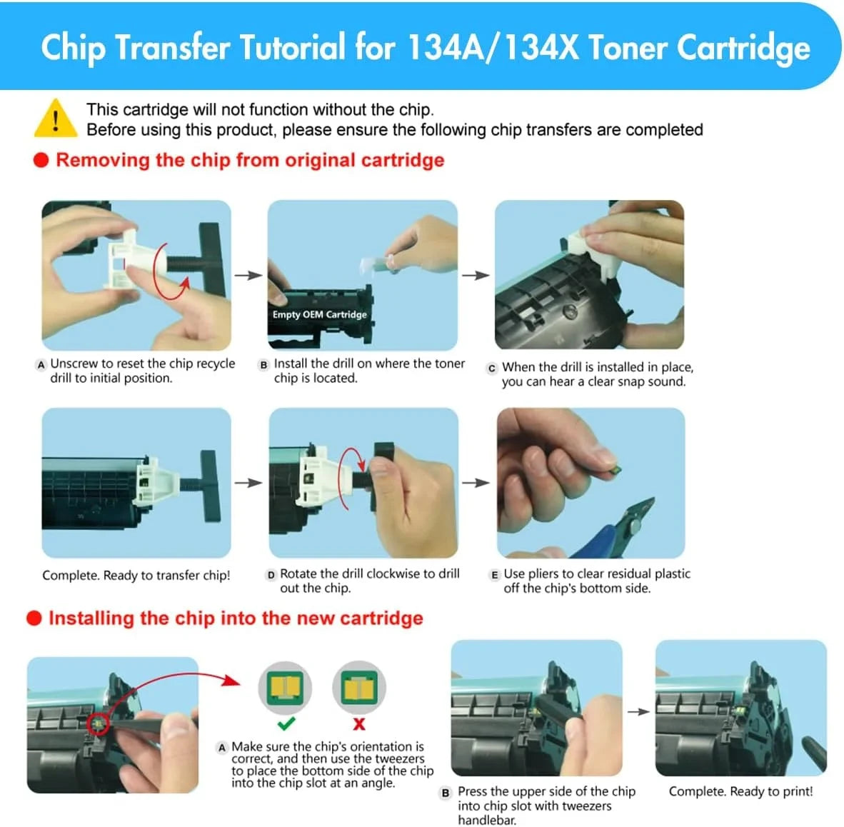 134X 134A Toner Cartridge Compatible for HP W1340X W1340A LaserJet M209dw MFP M234dw M234sdn M234sdw Printer Ink High Yield (Black; 2-Pack)