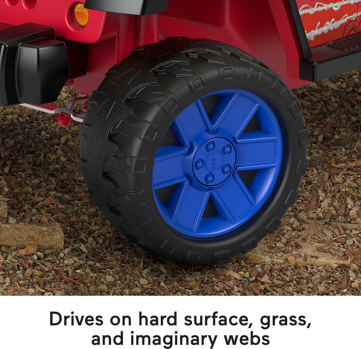 12V Power Wheels Spider-Man Jeep Wrangler Battery-Powered Ride-On Vehicle with Sounds; for a Child Ages 3-7