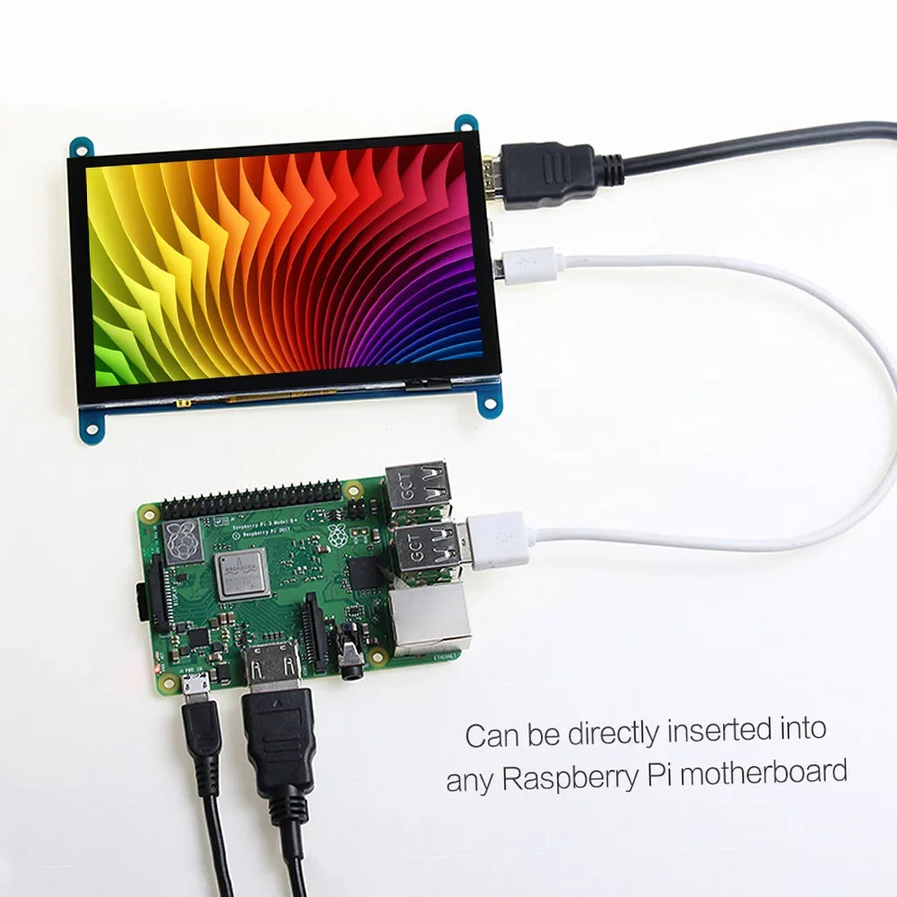 Tomshoo 5 millimeter Capacitive Touchscreen Display 800*480 Resolution Small Portable with USB Interface Compatible with Raspberry Pi Tool