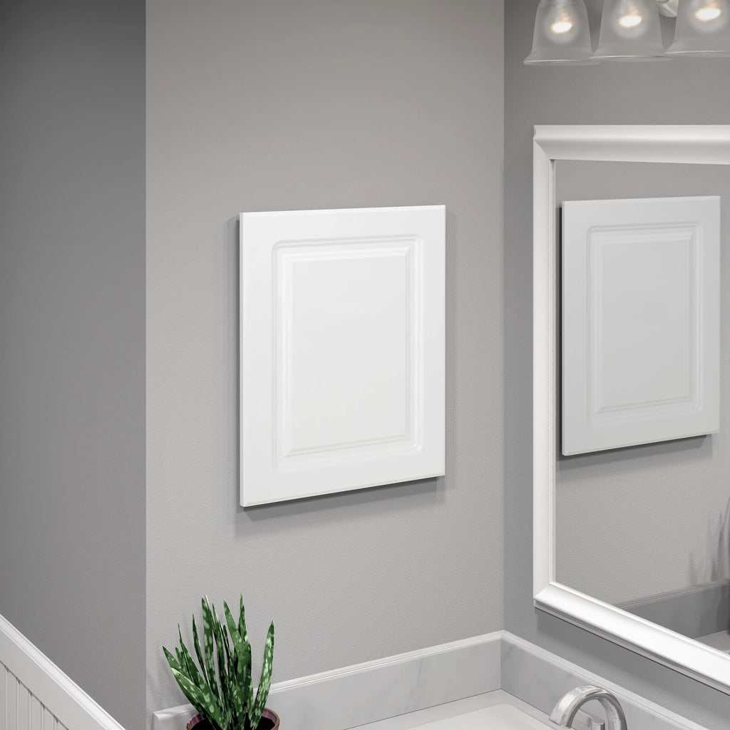 American Pride Recess-Mount Medicine Cabinet; 16 x 20 in.; Rectangle; with Raised Panel Door; White