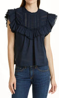 Veronica Beard Women's INK Tamsyn Ruffled Top; 0