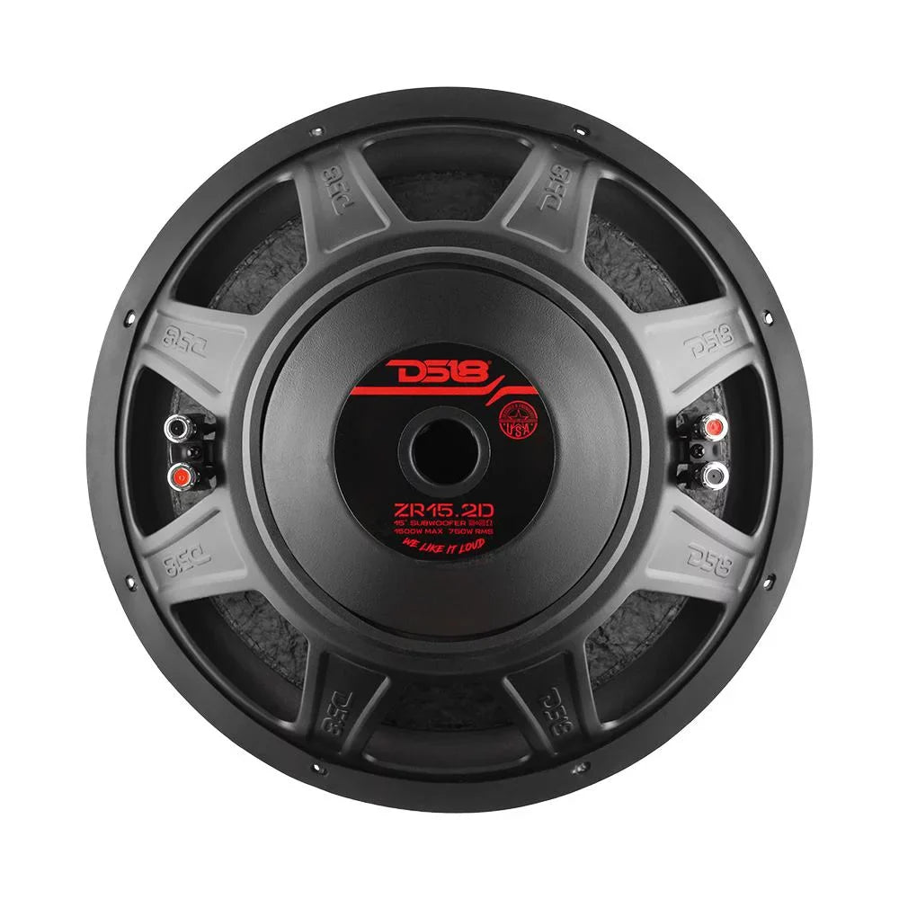 DS18 15" Subwoofer Dual 2 Ohm 1500W Max 750W RMS Elite Z Series ZR15.2D Single