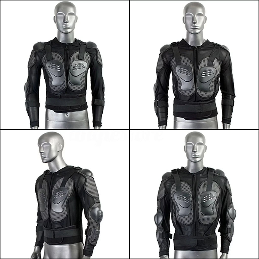 Comprehensive Motorcycle Riding Armor Jacket - Protects Spine; Shoulder; and Chest