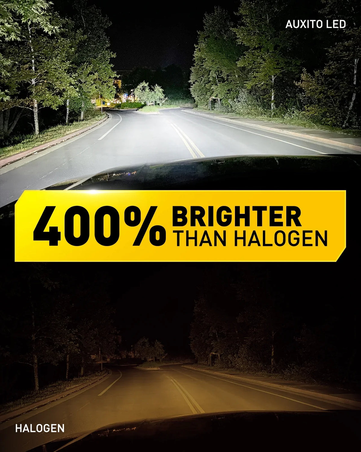 AUXITO 2024 Upgraded 9006 HB4 LED Headlight Bulb; 800% Super Bright; 6500K White Wireless 9006 Low Beam Headlight Bulb with Blower; Pack of 2