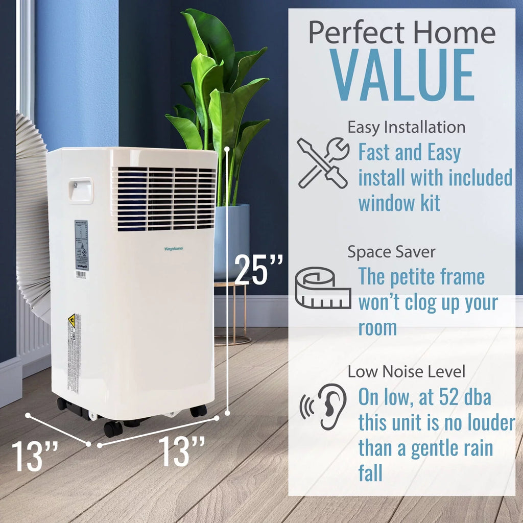 Keystone 5;000 BTU 115V Portable Air Conditioner with I Sense Remote Control for a Room up to 250 Sq. Ft.