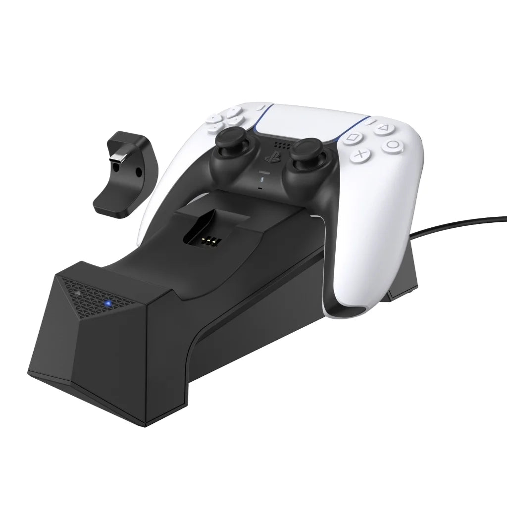 Sony Playstation 5 Disc Version Console with Extra White Controller; White PULSE 3D Headset and Surge Dual Controller Charge Dock Bundle