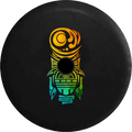 2018 2019 Wrangler JL Backup Camera Island Tiki Man Island Beach God Faded Tiedye Spare Tire Cover for Jeep RV 33 millimeter