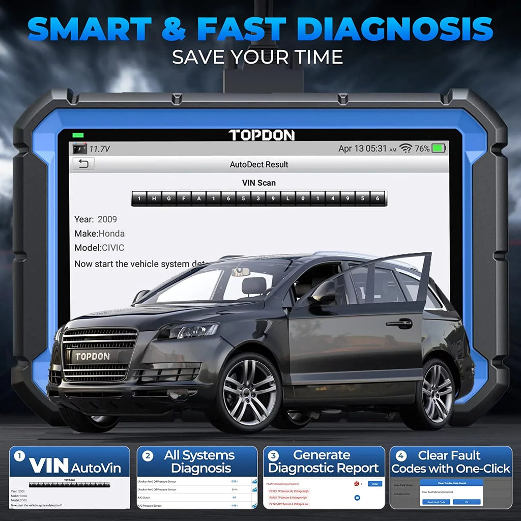 TOPDON ArtiDiag Pro Car Diagnostic Scan Tool; Online-Coding & OE-Level Full Systems Diagnosis; 31+Maintenance OBD2 Scanner 2-Year Free Update