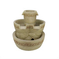 18.25" LED Lighted Three Tier Floral Bowl Outdoor Patio Garden Fountain