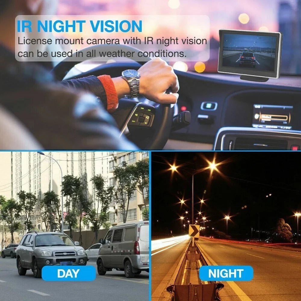 1 Piece Wireless Car Parking System Rear View HD Night Vision Backup Camera with 5" Monitor