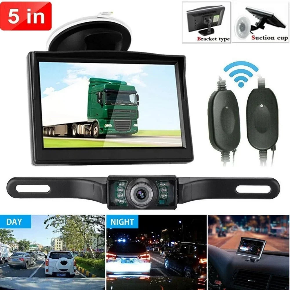 1 Piece Wireless Car Parking System Rear View HD Night Vision Backup Camera with 5" Monitor