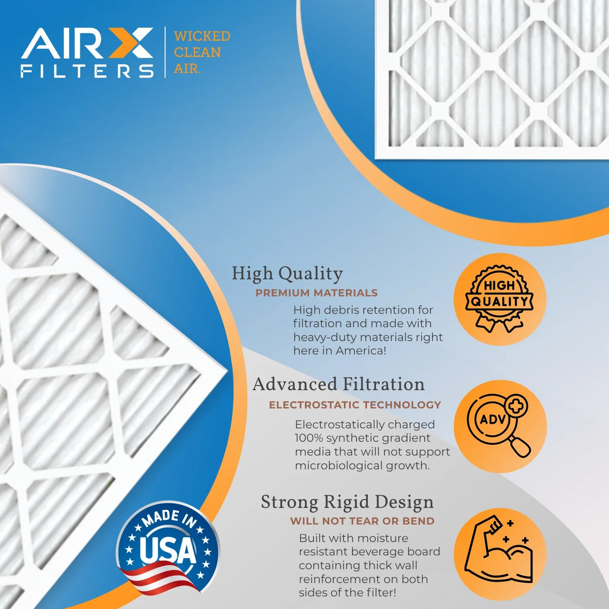 14x24x1 Air Filter MERV 11 Comparable to MPR 1000; MPR 1200 & FPR 7 Electrostatic Pleated Air Conditioner Filter 4 Pack HVAC Premium USA Made 14x24x1 Furnace Filters by AIRX FILTERS WICKED CLEAN AIR.