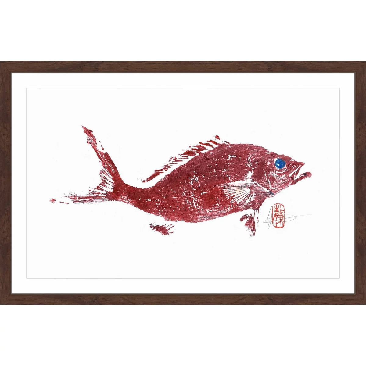 "Red Snapper 2" Framed Painting Print