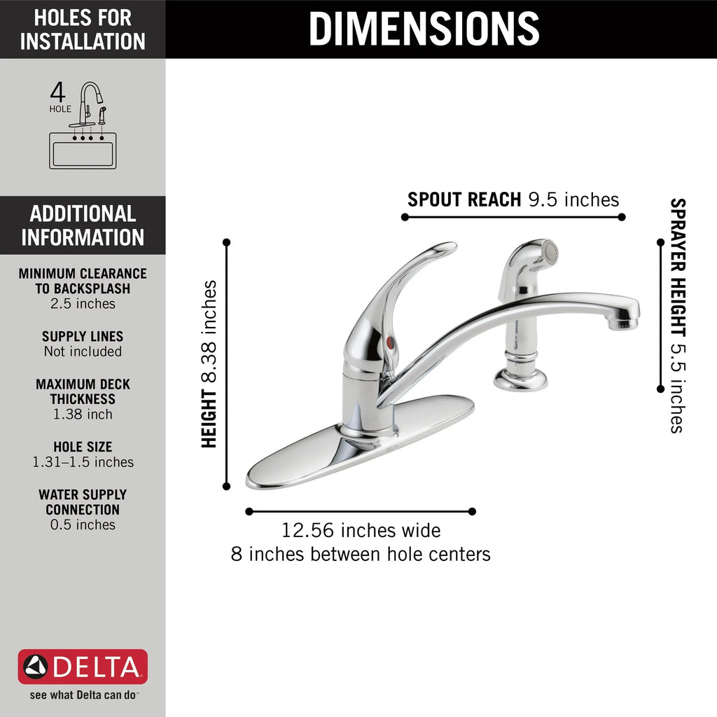 Delta Foundations® Single Handle Kitchen Faucet with Paint